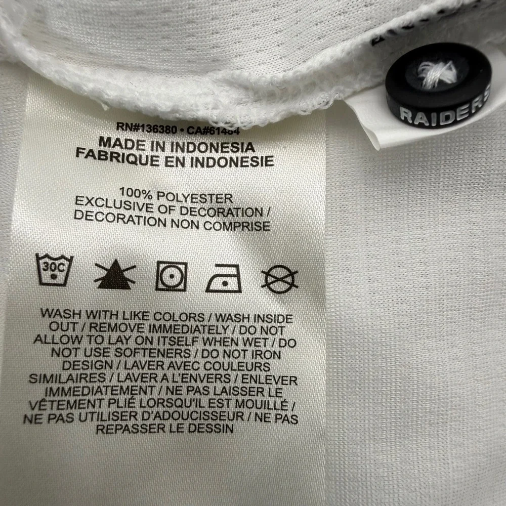 Nike Polo Shirt Mens XL White Las Vegas Raiders NFL Onfield Dri-FIT Long Sleeve